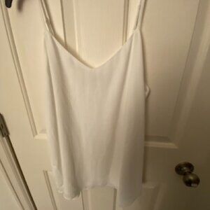 White spaghetti strap dress top